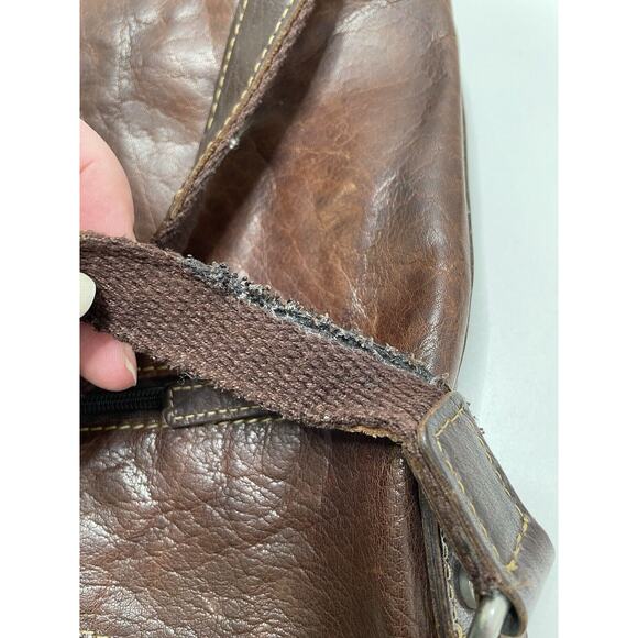 Jack Georges Buffalo Leather Large Med Adjustable Crossbody Bag Purse Brown Soft - Picture 11 of 14
